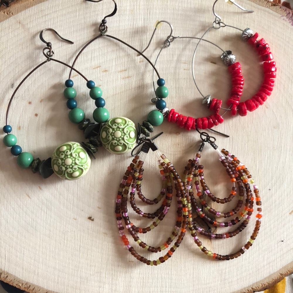 Earrings: set of 3